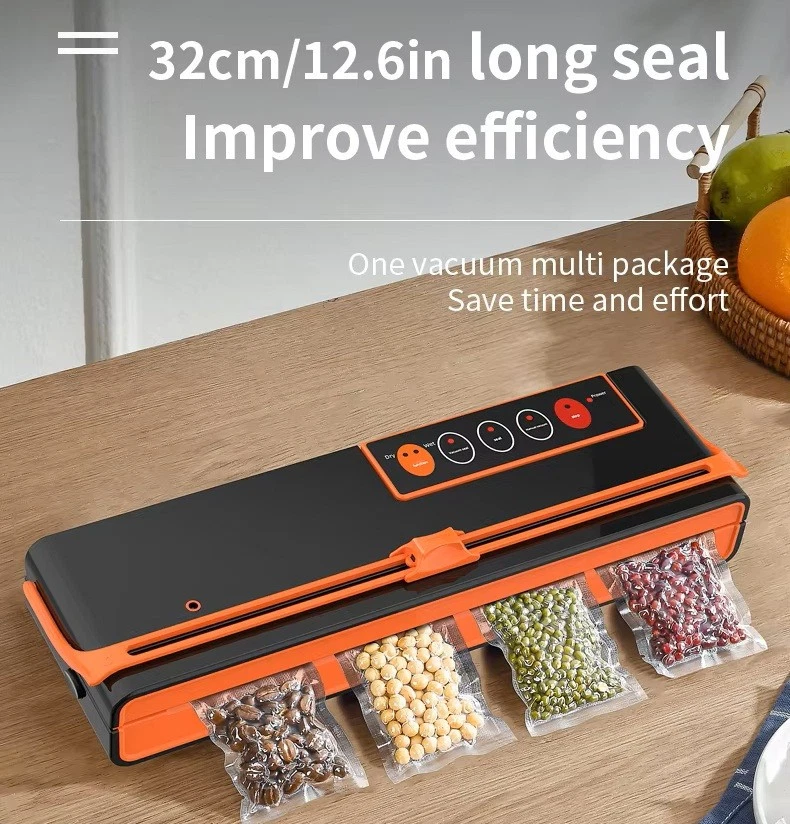 Electric Vacuum Sealer Dry Wet Built in Cutter High Power 70Kpa Food Sealing New