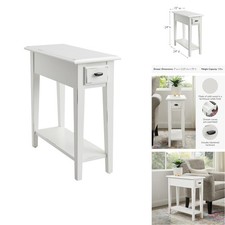 Leick Home Haven Ridge Narrow End Table Solid Wood Drawer And Shelf For Living