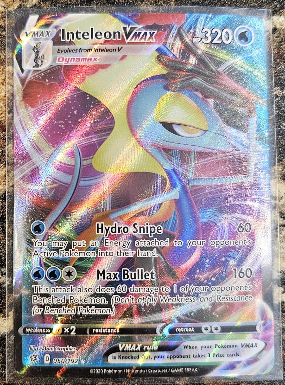 Pokemon 2020 Rebel Clash Inteleon VMAX 50 NM or better