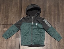 The Children's Place Boys' Colorblock Performance Green Zip Up Hoodie Size 5-6