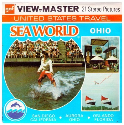 3 View-Master Stereo 3D Reels   A599-E, Sea World Ohio, United States Travel, US
