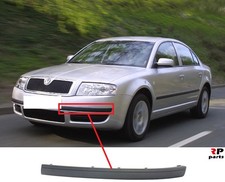 Für Skoda Superb 02-08 Neu Vorne Stoßstange Schwarz Zierleisten Links N/S OEM