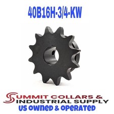 40B16H Type B Heat Treated Sprocket for 40 Roller Chain - 16 Tooth - 3/4" Bore