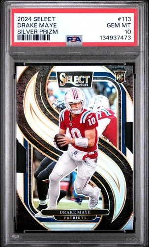 2024 PANINI SELECT SILVER PRIZM #113 DRAKE MAYE ROOKIE RC PSA 10