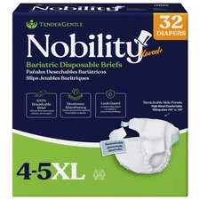 4-5xl Adult Diapers for Women and Men - Case of 32 Bariatric Disposable Brief...