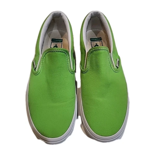 Scarpe sneakers Vans classiche slip on tela geco verde fluo taglia 5 uomo 6 5 W