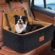 Dog Car Seat for Medium And Large Dogs, Pet Travel Car Bed with Seat Belt Pass