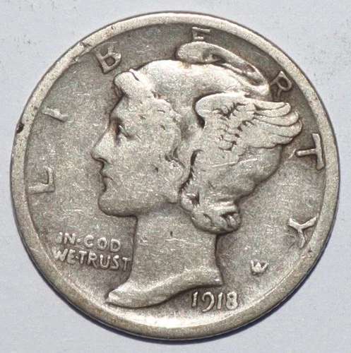 1918 D Mercury Dime FINE (O249)