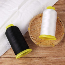 T70 69 Bonded Nylon Sewing Thread - 1500 Yard Spool - White Black 2PCS