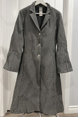 LILITH Overcoat Textured Long Coat Jacket Gray Women's Size M