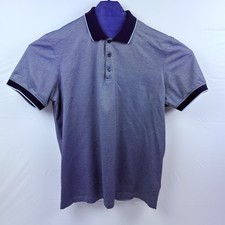 Bugatti Mens Polo Shirt 2XL, Ellegent Grayish Blue Micro-Pattern
