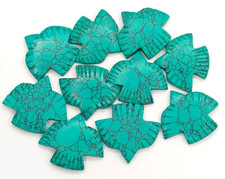 Blue Turquoise Bird Drilled Piece Pendant Loose gemstone For Jewelry 10 Pcs Lot