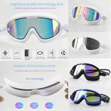 Large Frame Adult Swim Goggles Anti-Fog HD UV Protection Pool Swimming Glasses