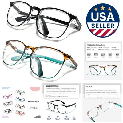 UV Blocking Anti-Fog Goggles | Lightweight Blue Light Glasses in Tortoise Color