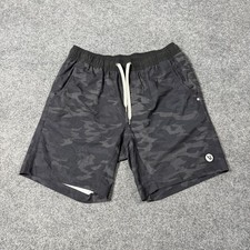 Vuori Shorts Mens Medium Black Camo Lined Athletic Hybrid Drawstring 7.5" Inseam