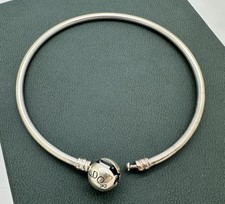 Bracciale PANDORA argento sterling 925 momenti chiusura a sfera in rilievo #590713