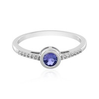 Cavill Tansanit Ring 0,43Ct Rundschliff 925 Silber Platiniert Damen- Echtschmuck