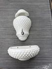 Vintage Hobnail Milk Glass Lavabo Wall Fountain, Holy Water Font Style 3pc