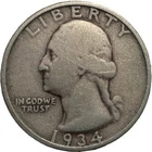 1934 Washington Quarter | 90% Silver | Circulated US Coin No Mint Mark