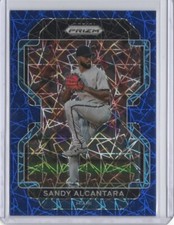 2022 Panini Prizm Sandy Alcantara Blue Velocity Prizm Card #74 - Miami Marlins
