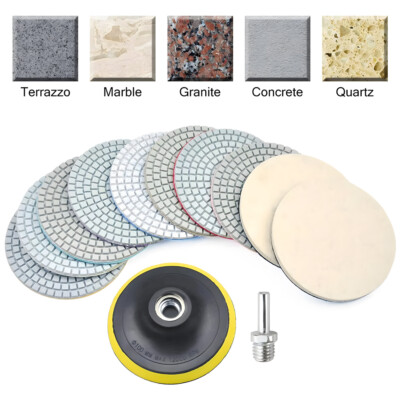 Diamant Polierscheiben 12stk Schleifpad, Polierpads Set Für Marmor Granit Beton