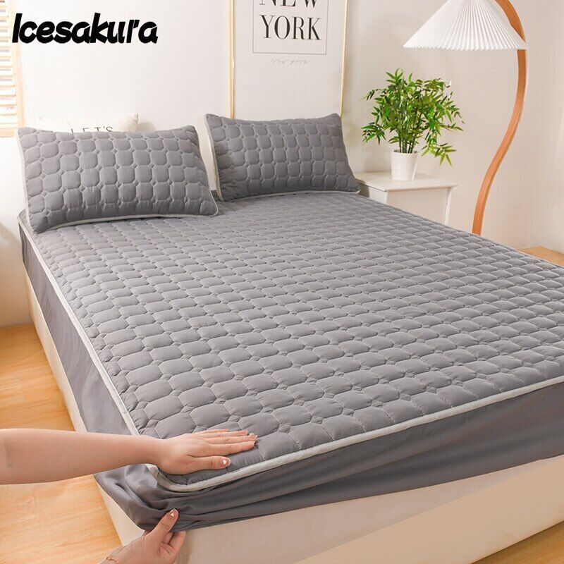 Sábana gruesa acolchada doble elástica sábana colchón bolsillo profundo