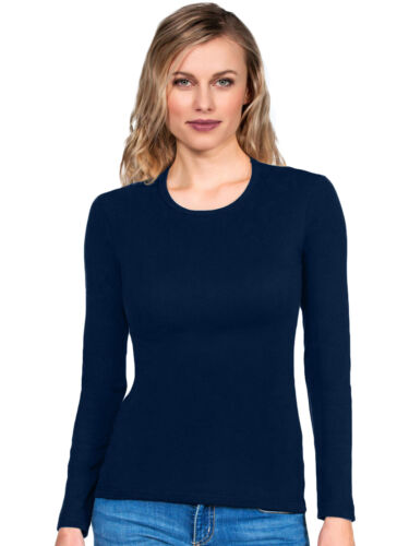 Maglia Intima da Donna in 100% PURO COTONE Manica Lunga Maglietta Sottogiacca - Foto 9 di 11