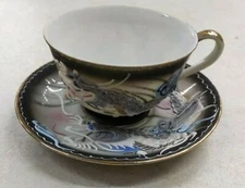 Vintage Japanese Dragonware Moriage Slipware Dragon 1- Cup & Saucer Set