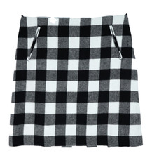 TALBOTS Women's Flannel Wool Viscose A-Line skirt Pockets Plaid Size 8p Petites