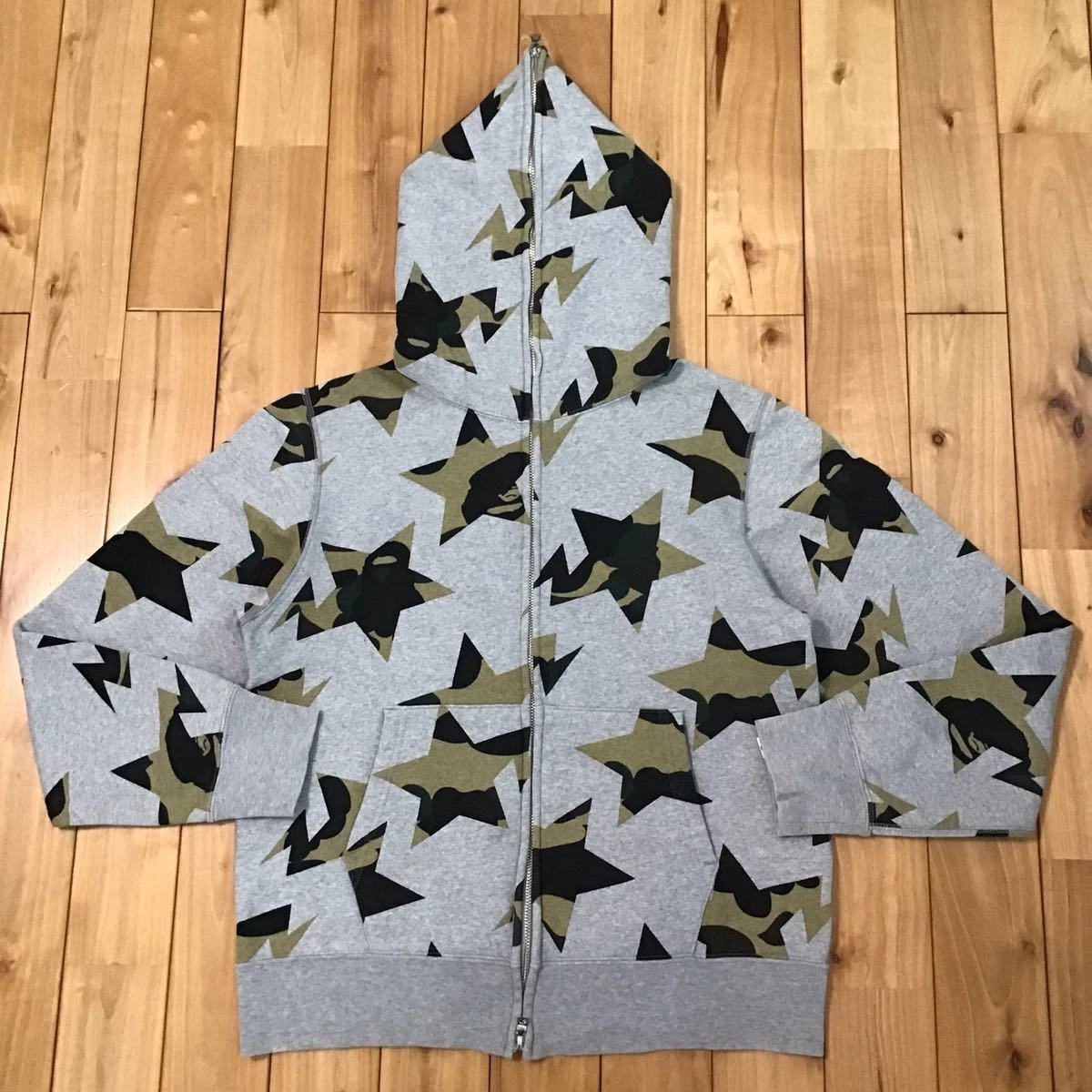 Bape hoodie shop gray