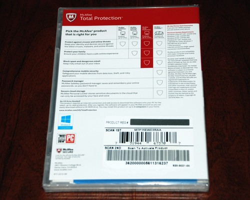 NEW McAfee Total Protection 2015 | 3 Devices | NO CD Drive Needed FACTORY-SEALED - Picture 2 of 5