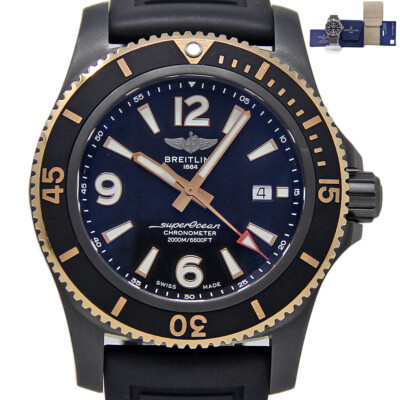 NEW Breitling Superocean II Black Steel Rose Gold U17368