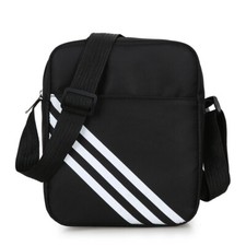 Men Cross body Designer Waterproof Messenger Work Travel 3 Stripe Bag Black UK