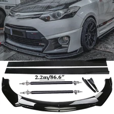 Front Bumper Lip Spoiler Side Skirts Rear Glossy Black For Toyota Camry SE XSE
