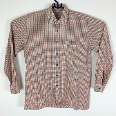 Beautiful Isar costumes long sleeve men's shirt checked size 59 Oktoberfest 