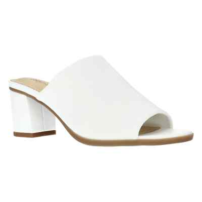 Easy Street Women's Carmella Stretch Fabric Mules, White Size 7.5M