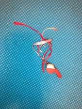 Vintage METAL Whistle Made in USA Rubber Protector