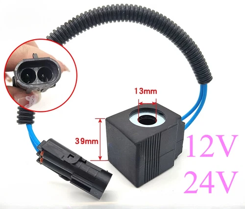 Excavator pilot solenoid valve coil12/24v for Sany SY55 60 65 70 75C-8-9-10