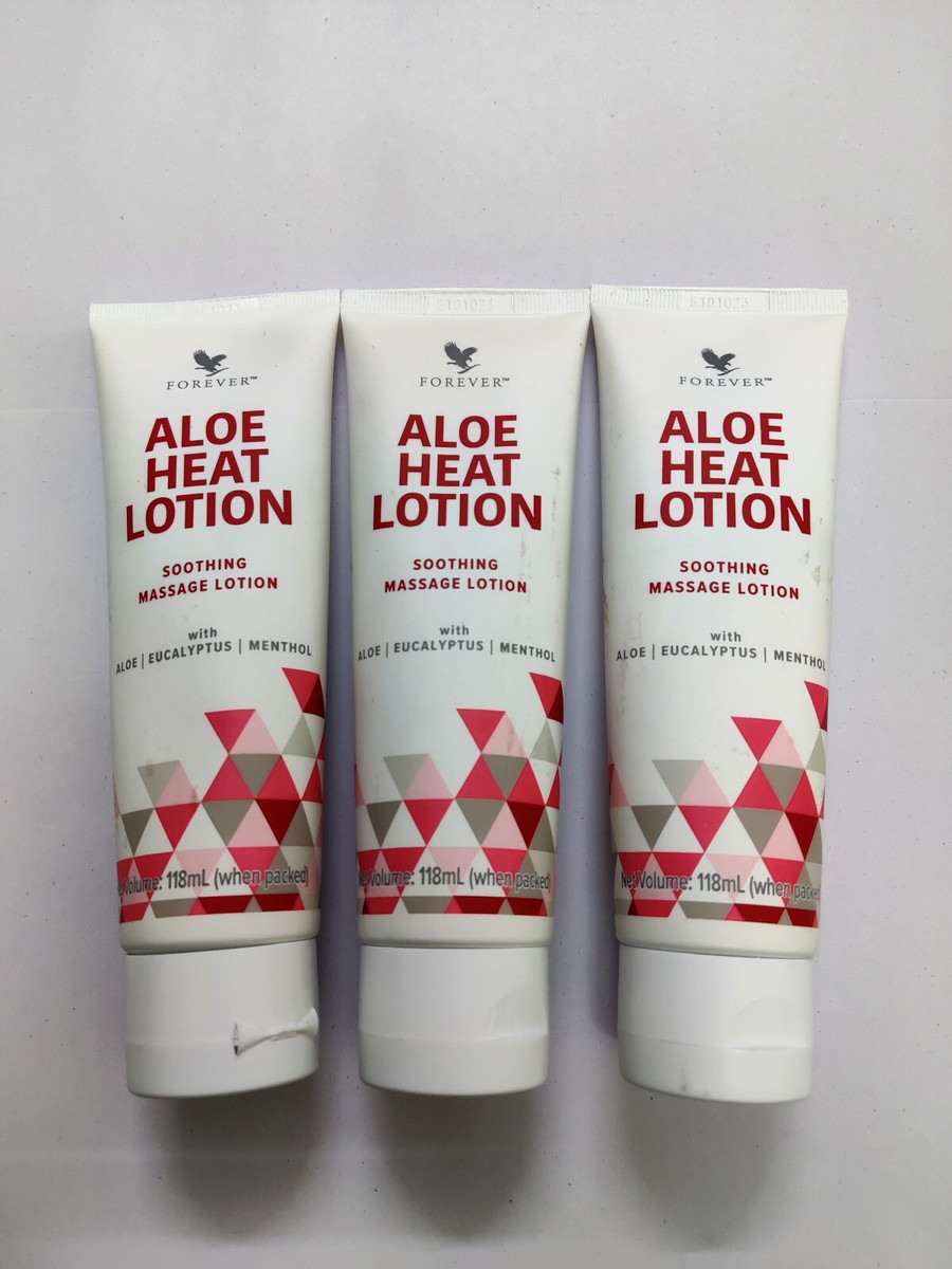 3 Pack of Forever Aloe HEAT LOTION 118 ml eachSoothing Massage Lotion | eBay
