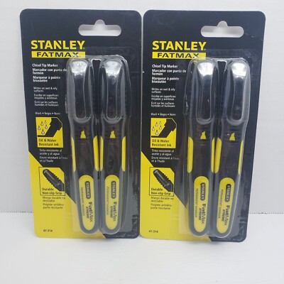 Stanley FATMAX Xtreme Chisel Tip Marker Jobsite Black 2 Pack #47-314 (4) Markers