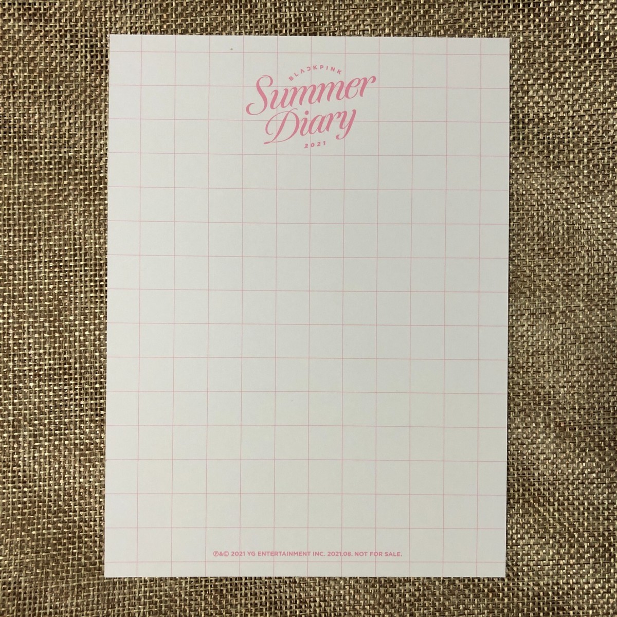 BLACKPINK JISOO #1 [2021 SUMMER DIARY] Official Postcard Photocard