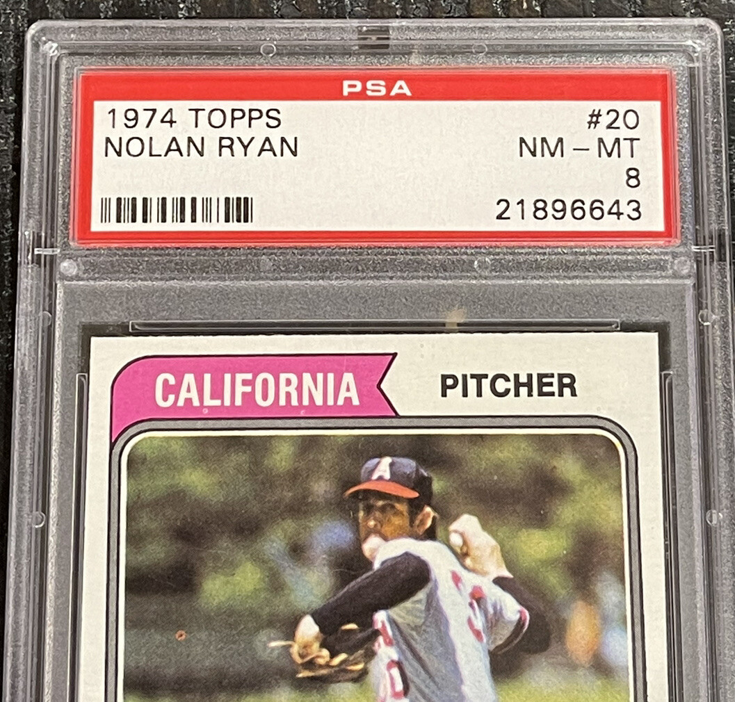 1974 Topps NOLAN RYAN PSA 8 NM-MT Vintage #20 California 1974 Topps NOLAN RYAN PSA 8 NM-MT Vintage #20 California