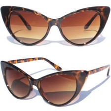 Cat Eye Sunglasses Vintage Style Retro Sunnies Gradient Lens Tortoise Shell New