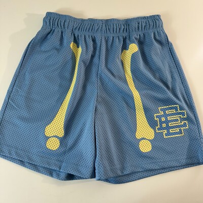 Eric Emanuel EE Bones Basic Shorts Men's Size Medium Blue Mesh Graphic NEW