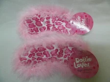 2 Pack Dottie Loves Sleeping Eye Masks Cheetah Print & Faux Feathers Pink