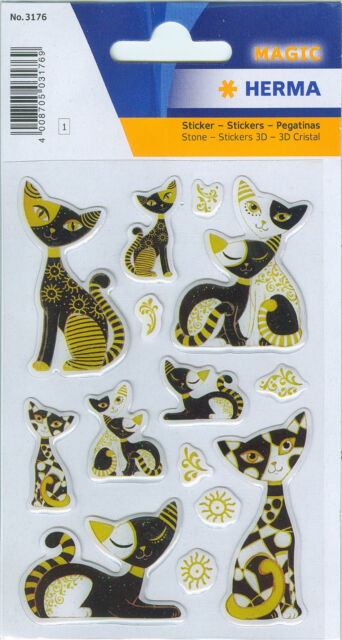 Stone Herma MAGIC Sticker Goldkatzen