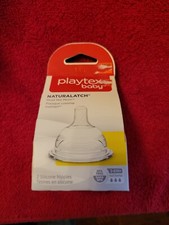 Playtex Natural Latch Baby Bottle Nipple 2 Pk 3-6 Month Silicone BPA Free