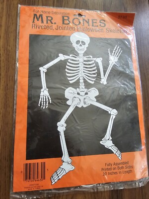 Mr Bones Halloween Riveted Jointed Skeleton Paper  NIP Gibson Greeting Taiwan