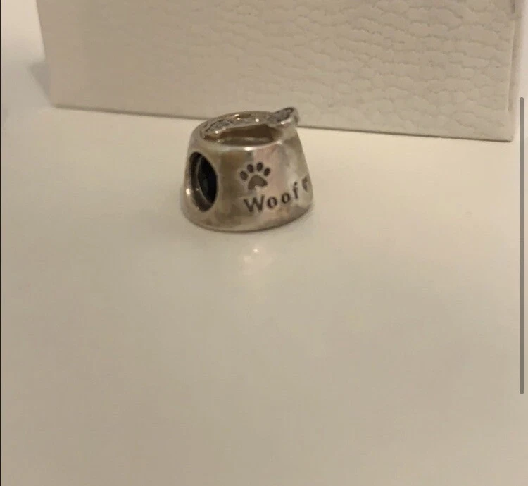 Pandora woof Dog Bowl Charm