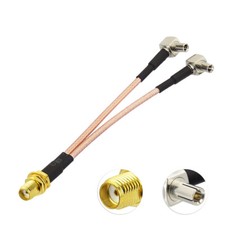 SMA Female to Y Type 2 X TS9 Splitter Combiner Pigtail Cable RG316 15cm RF Wire